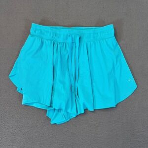 Joy Lab Game Day Double Layer Run Shorts 2" Womens XSmall Elastic Logo Slit Blue